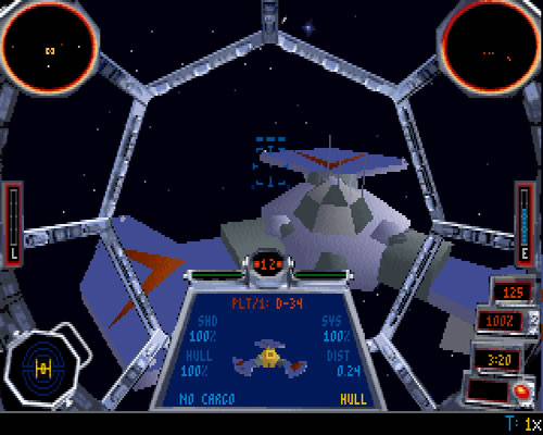 In Star Wars: TIE Fighter (1994) flog man erstmals für das Imperium.